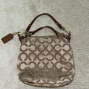 Coach shoulder bag tan and brown